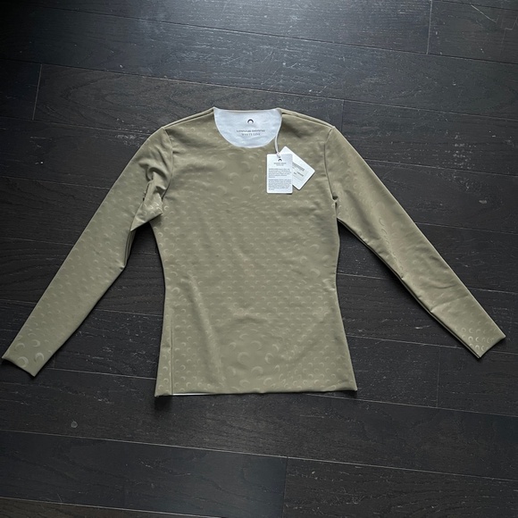 BNWT Marine Serre all over moon printed reflective long sleeve top size large - Picture 1 of 7